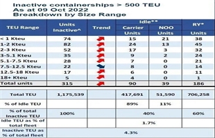 全球315艘集裝箱船閑置，運(yùn)力超100萬(wàn)TEU！