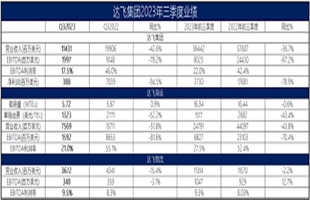 穩(wěn)??！達(dá)飛集團(tuán)第三季度總營收114億美元