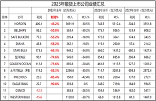 財(cái)報(bào)季！盤點(diǎn)干散貨船東業(yè)績：2024年開局強(qiáng)勁